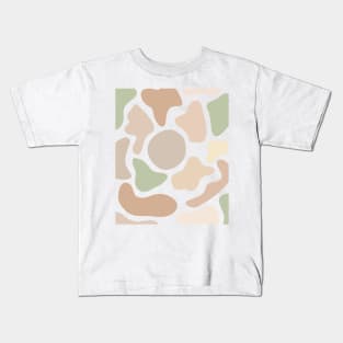 Neutral Warm Tones Patel Pink Abstract Shapes  Pattern Kids T-Shirt